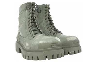 Balenciaga Combat Strike Boots 'washed Green Cotton'