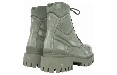 Balenciaga Combat Strike Boots 'washed Green Cotton'