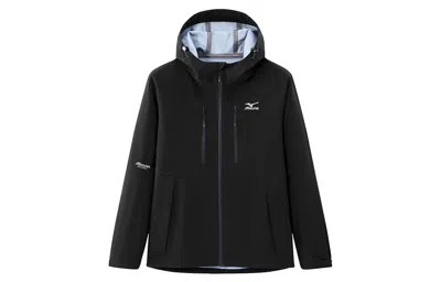 Mizuno 春秋季男士户外防水登山服单层硬壳冲锋衣男连帽运动防雨防风外套