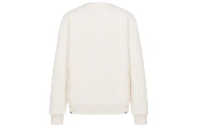 Dior Men's  X Sacai Crossover Fw21 Logo Solid Color Round Neck White