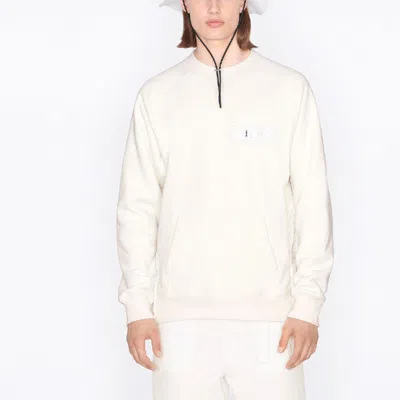 Dior Men's  X Sacai Crossover Fw21 Logo Solid Color Round Neck White