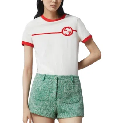 Gucci Printed T-shirt With Round Neck In White