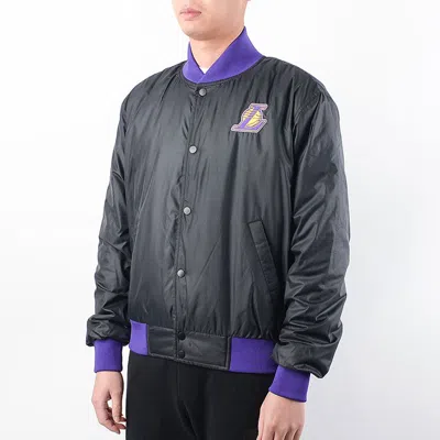 Nike Nba Los Angeles Lakers Basketball Sports Logo Jacket Purple In Black