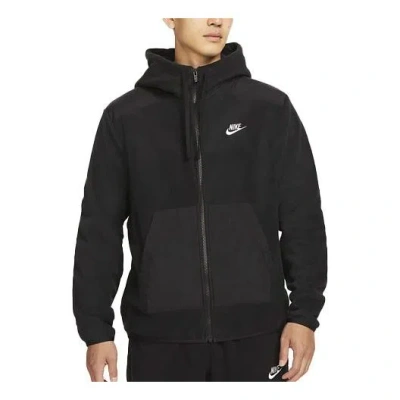 Nike Logo Casual Sports Stay Warm Hooded Jacket Black