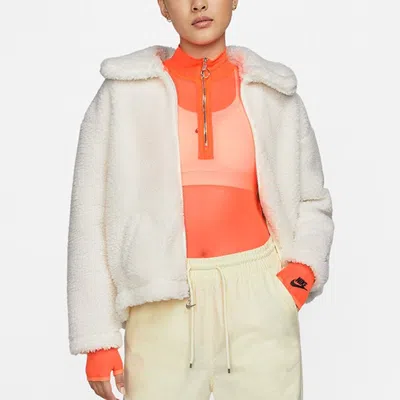 Nike (wmns)  Cny New Year's Edition Lamb's Wool Solid Color Lapel Jacket Sail White