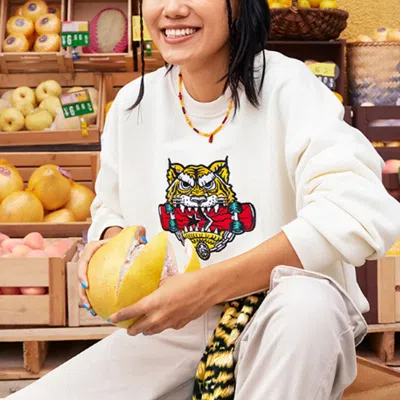 Converse New Year Series Tiger Pattern Round Neck Sports 'milk White'