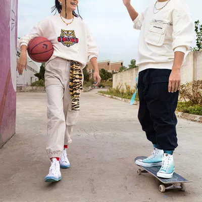 Converse New Year Series Tiger Pattern Round Neck Sports 'milk White'