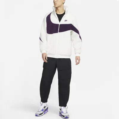 Nike Big Logo Lamb Velvet Jacket Sail White
