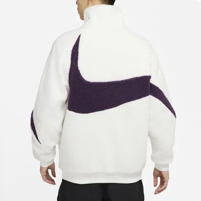 Nike Big Logo Lamb Velvet Jacket Sail White