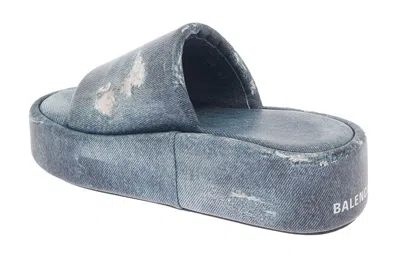 Balenciaga (wmns)  Rise Sandals 'denim Print Leather' In Blue