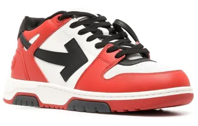 Off-white Two Tone Leather Out Of Office Mid-top Sneakers In Multi