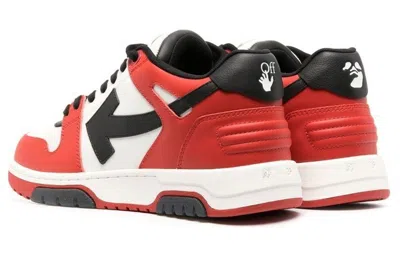 Off-white Two Tone Leather Out Of Office Mid-top Sneakers In Multi