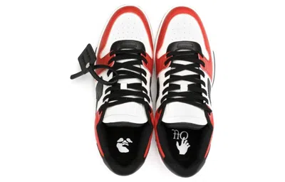 Off-white Two Tone Leather Out Of Office Mid-top Sneakers In Multi