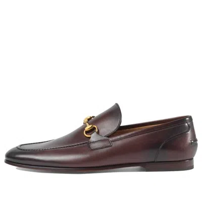 Gucci Jordan Horsebit-detail Leather Loafers In Brown