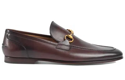 Gucci Jordan Horsebit-detail Leather Loafers In Brown