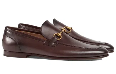 Gucci Jordan Horsebit-detail Leather Loafers In Brown