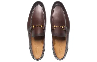 Gucci Jordan Horsebit-detail Leather Loafers In Brown