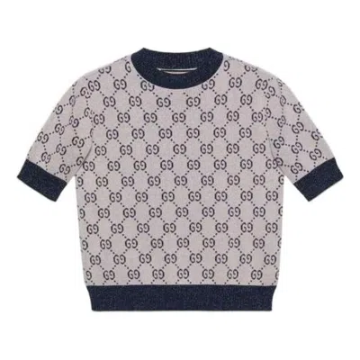 Gucci White Gg Jacquard Knit Sweater