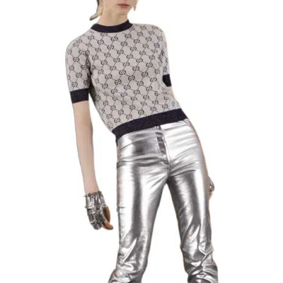 Gucci White Gg Jacquard Knit Sweater