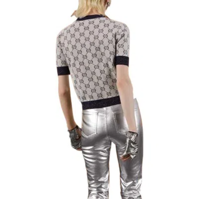 Gucci White Gg Jacquard Knit Sweater