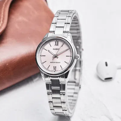 Casio Quartz Waterproof Silverpink Analog In Metallic