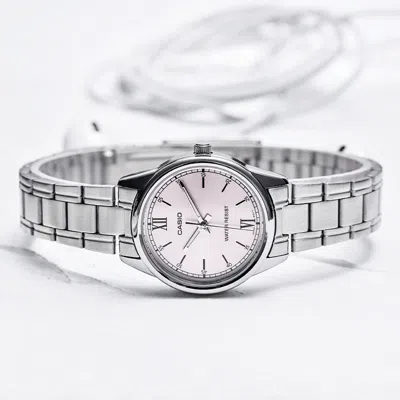 Casio Quartz Waterproof Silverpink Analog In Metallic