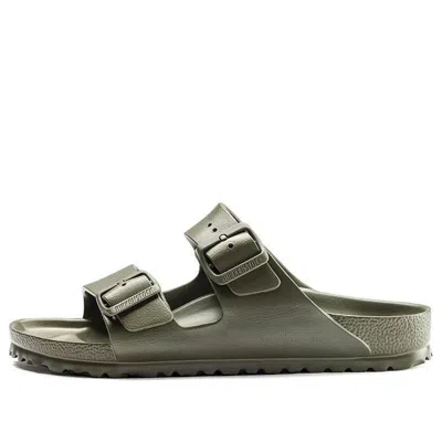 Birkenstock Mens Active Khaki Eva Arizona Double-strap Leather Sandals