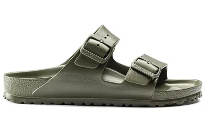 Birkenstock Mens Active Khaki Eva Arizona Double-strap Leather Sandals