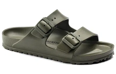 Birkenstock Mens Active Khaki Eva Arizona Double-strap Leather Sandals