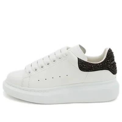 Alexander Mcqueen Crystal-embellished Leather Exaggerated-sole Sneakers In White