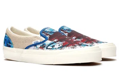 Vans Ralph Steadman X Og Classic Slip-on Lx 'checkerboard Splatter' In Blue