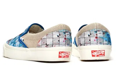 Vans Ralph Steadman X Og Classic Slip-on Lx 'checkerboard Splatter' In Blue