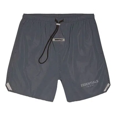 Essentials Fear Of God  Fw20 Reflective Volley Shorts 'black' In Gray