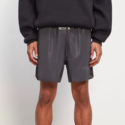 Essentials Fear Of God  Fw20 Reflective Volley Shorts 'black' In Gray