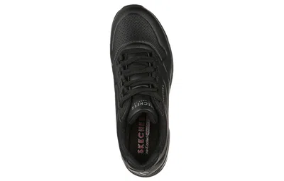 Skechers Womens Black Uno Stand On Air Faux-leather Trainers