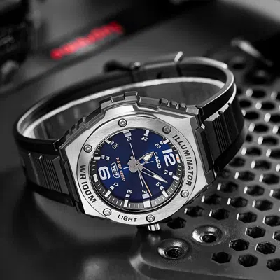 Casio Mens Black Strap Watch Mwa100h-2av In Metallic