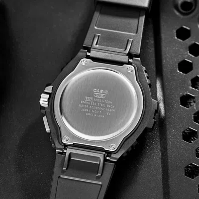 Casio Mens Black Strap Watch Mwa100h-2av In Metallic