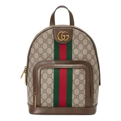 Gucci Ophidia Gg Supreme Monogram Small Backpack 'beige' In Multi