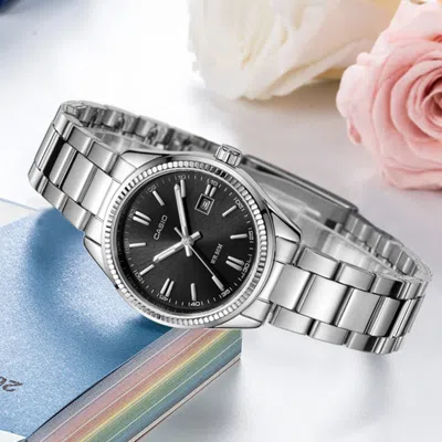 Casio Stainless Steel Strap Quartz Waterproof Silver Analog In Metallic