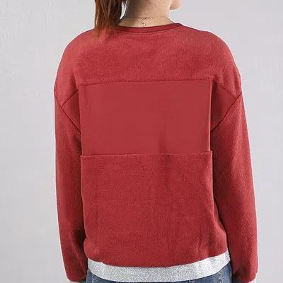 Nike (wmns) As W Nk Icon Clsh Them Flc Cr Cedar In Red