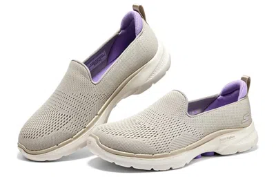 Skechers (wmns)  Go Walk 6 Slip In Fabulous View 'taupe Lavender' In Gray