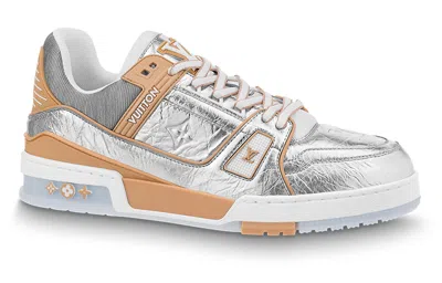Louis Vuitton Lv Trainers 'silver With Orange'