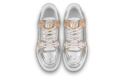 Louis Vuitton Lv Trainers 'silver With Orange'