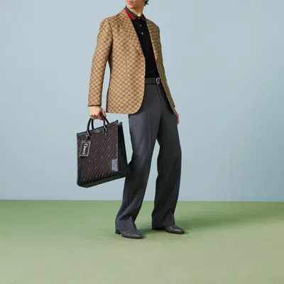 Gucci Stretch Cotton Blend Polo Shirt W/ Web In Black