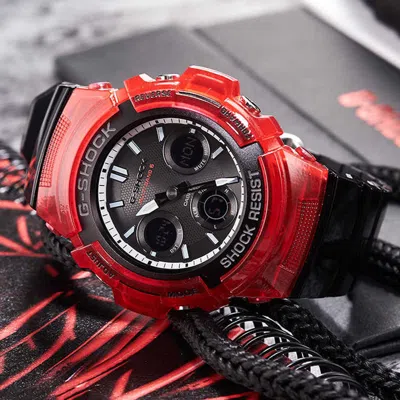 Casio G-shock Analog-digital 'red' In Black