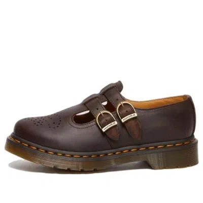 Dr. Martens Brown 8065 Crazy Horse Leather Mary Jane Loafers In Dark Brown Crazy Hor