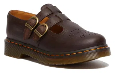 Dr. Martens Brown 8065 Crazy Horse Leather Mary Jane Loafers In Dark Brown Crazy Hor