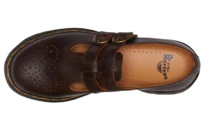 Dr. Martens Brown 8065 Crazy Horse Leather Mary Jane Loafers In Dark Brown Crazy Hor