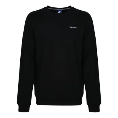 Nike Solo Swoosh Oversized Logo-embroidered Cotton-blend Jersey Sweatshirt In Black