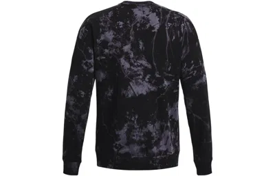 Under Armour Project Rock Rival Fleece Disrupt Printed Crew Sweatshirt 'black Grey'